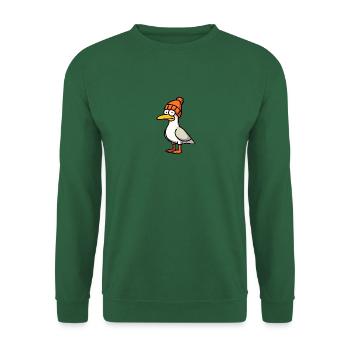 Comic Möwe Logo Mütze Beanie Nordsee Hamburg Hafen - Unisex Pullover - Grün - Vorne