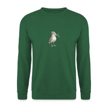 HH Nordsee Möwe Mütze Beanie Schwarz Weiß Pfeife - Unisex Pullover - Grün - Vorne