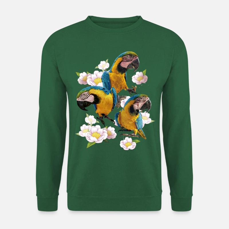 Der blau-gelbe Ara - Unisex Pullover - Grün