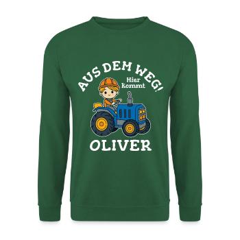 Oliver Vorname Traktor - Unisex Pullover - Grün - Vorne