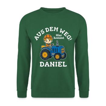 Daniel Vorname Traktor - Unisex Pullover - Grün - Vorne