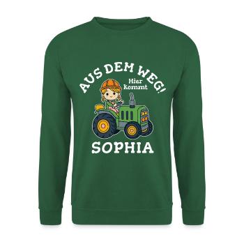Sophia Name Traktor - Unisex Pullover - Grün - Vorne