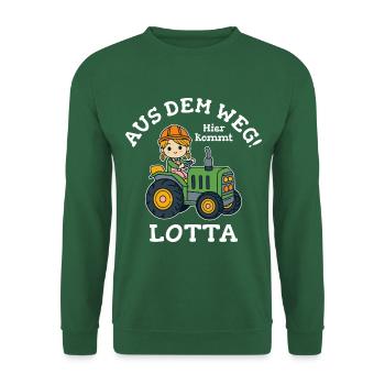 Lotta Name Traktor - Unisex Pullover - Grün - Vorne