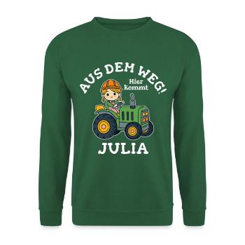Julia Name Traktor - Unisex Pullover - Grün - Vorne