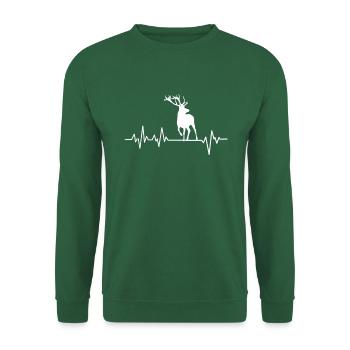 Heartbeat Deer Hunt Hunting Antlers Forest Gift - Unisex Sweatshirt - green - Front