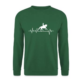 Heartbeat EKG horse rider riding dressage love - Unisex Sweatshirt - green - Front