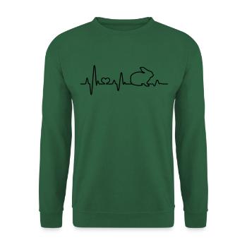 Rabbit Rabbit Heartbeat I love rabbits - Unisex Sweatshirt - green - Front