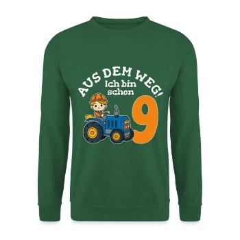 9. Geburtstag Traktor Junge - Unisex Pullover - Grün - Vorne