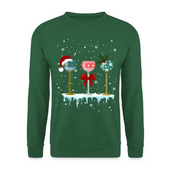Cheers to Christmas_Christmas Glas - Unisex Pullover - Grün - Vorne