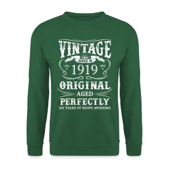 Vintage Made In January 1919 105 Years Of Being - Unisex Pullover - Grün - Vorne