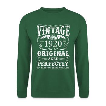 Millésime fabriqué en janvier 1920 104 ans d’être - Sweat-shirt Unisexe - vert foncé - Devant