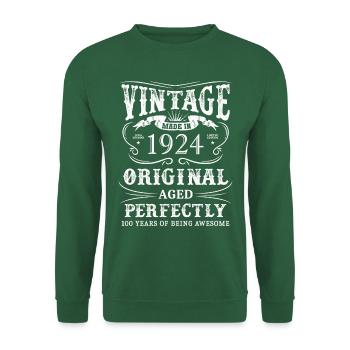 Millésime fabriqué en janvier 1924 100 ans d’existence - Sweat-shirt Unisexe - vert foncé - Devant