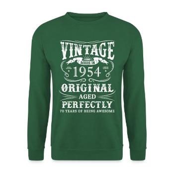Vintage Made In 1954 70 ans d’être génial - Sweat-shirt Unisexe - vert foncé - Devant
