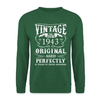 Vintage Made In 1943 81 ans d’être génial - Sweat-shirt Unisexe - vert foncé - Devant