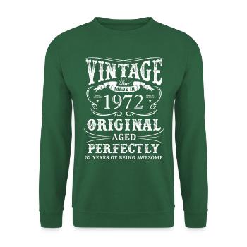 Vintage Made In 1972 52 ans d’être génial - Sweat-shirt Unisexe - vert foncé - Devant