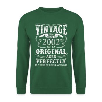 Vintage Made In 2002 22 ans d’être génial - Sweat-shirt Unisexe - vert foncé - Devant