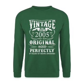 Vintage Made In 2005 19 ans d’être génial - Sweat-shirt Unisexe - vert foncé - Devant