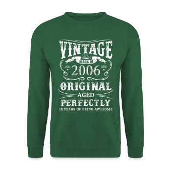 Vintage Made In 2006 18 ans d’être génial - Sweat-shirt Unisexe - vert foncé - Devant