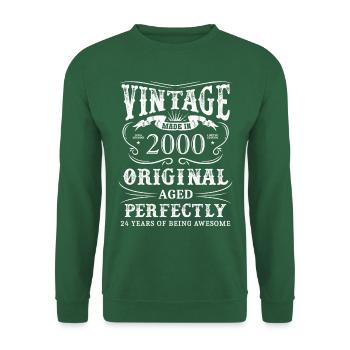 Vintage Made In 2000 24 ans d’être génial - Sweat-shirt Unisexe - vert foncé - Devant