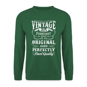 Vintage Fabriqué En 1945 Année de naissance Février 1945 - Sweat-shirt Unisexe - vert foncé - Devant