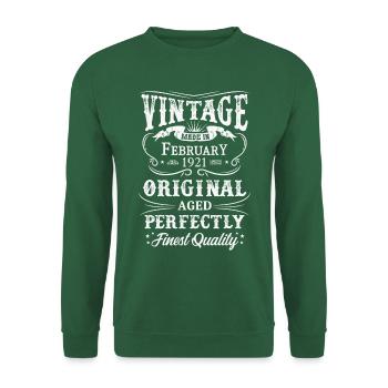 Vintage Made In 1921 Baujahr Februar 1921 Geboren - Unisex Pullover - Grün - Vorne