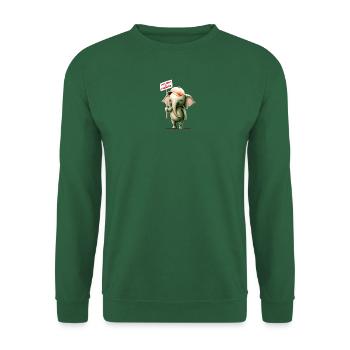 Elefant Love Peace Peanuts 1 - Unisex Pullover - Grün - Vorne