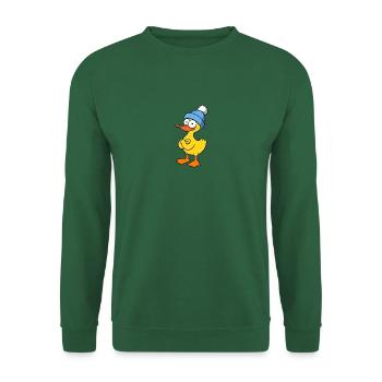 Chapeau de canard canard en caoutchouc jaune - Sweat-shirt Unisexe - vert foncé - Devant