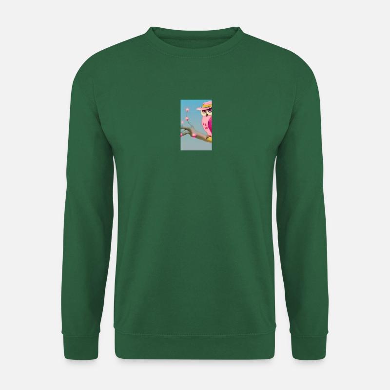Eule mit Hut - Unisex Pullover - Grün