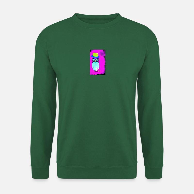 Eule mit Hut - Unisex Pullover - Grün