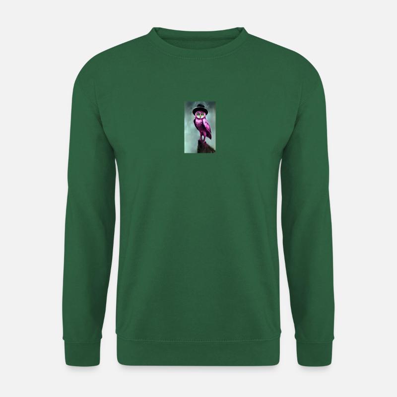 Eule mit Hut - Unisex Pullover - Grün