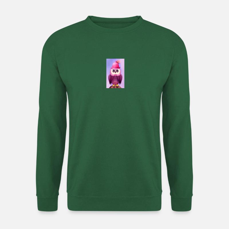 Eule mit Hut - Unisex Pullover - Grün