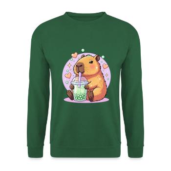Kawaii Boba-Haustier mit Herz - Unisex Pullover - Grün - Vorne