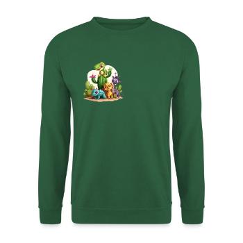 Animaux sauvages mignons parmi les cactus - Sweat-shirt Unisexe - vert foncé - Devant