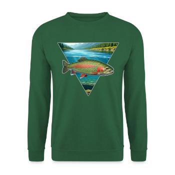 Forelle Angeln Regenbogenforelle Fliegenfischen - Unisex Pullover - Grün - Vorne