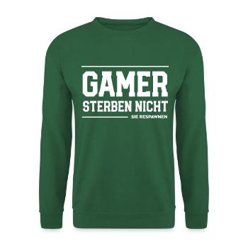 Gamer, Gaming, Videospiele, Gamepad, Respawnen Fun - Unisex Pullover - Grün - Vorne