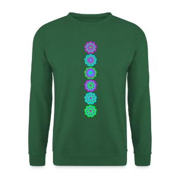 bunte Blumen - Unisex Pullover - Grün - Vorne