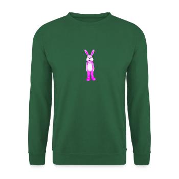 Rabbit with fur in pink - Unisex Sweatshirt - green - Front