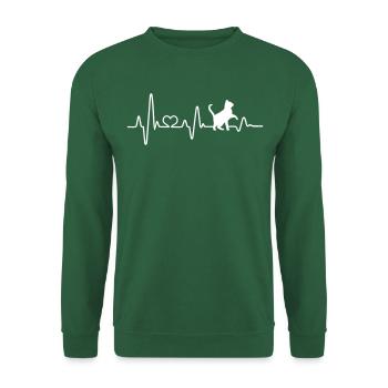 Chat amateur de chat aime les chats heartbeat amusant électrocardiogramme - Sweat-shirt Unisexe - vert foncé - Devant