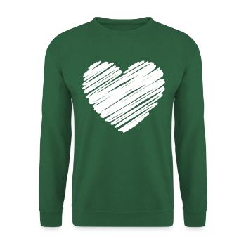 White Scribble Heart - Unisex Sweatshirt - green - Front