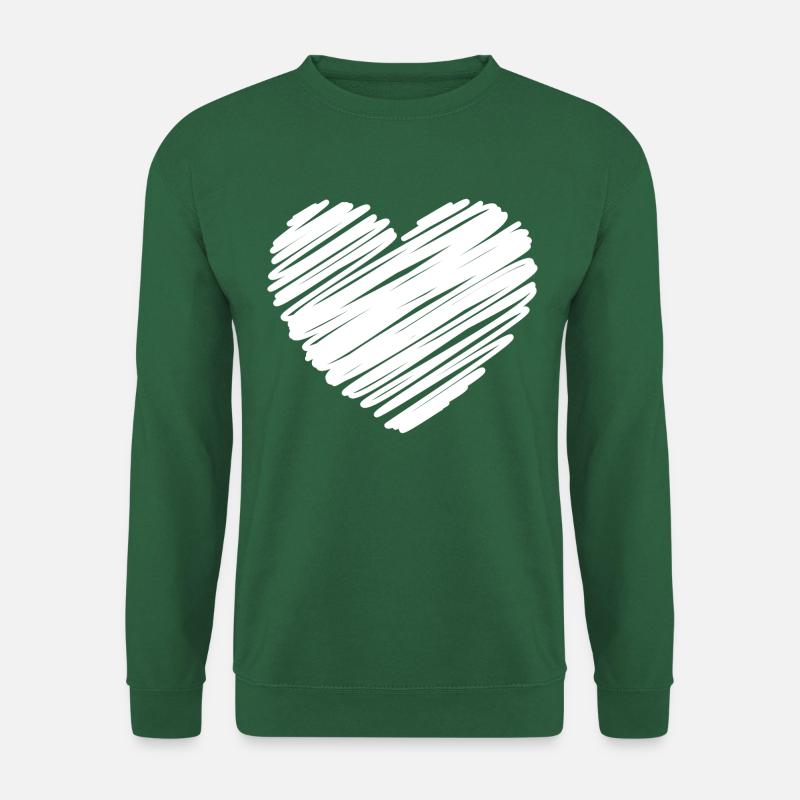 White Scribble Heart - Unisex Sweatshirt - green