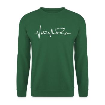 Pig farmer heartbeat farm farmer EKG - Unisex Sweatshirt - green - Front