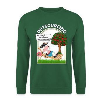 Outsourcing Kuh melken vegane vegetarische Kuh - Unisex Pullover - Grün - Vorne