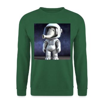 Astronauten-Elefant: Einzigartiges Design - Unisex Pullover - Grün - Vorne