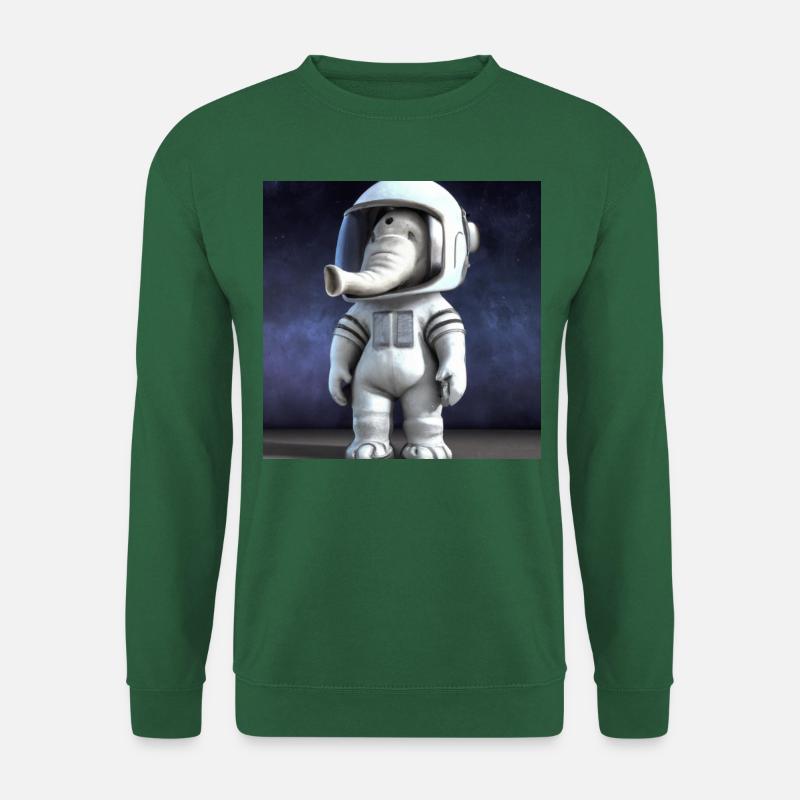 Astronaut Elephant: Unique Design - Unisex Sweatshirt - green
