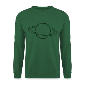 Saturn with rings graphic built from text - Unisex Sweatshirt - green - Front