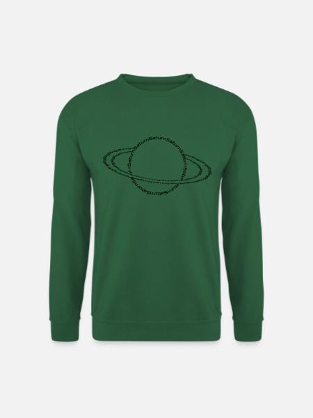 Saturn with rings graphic built from text - Unisex Sweatshirt - green