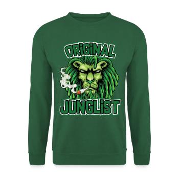 Original Junglist Lion - Drum n Bass DNB - Sweat-shirt Unisexe - vert foncé - Devant