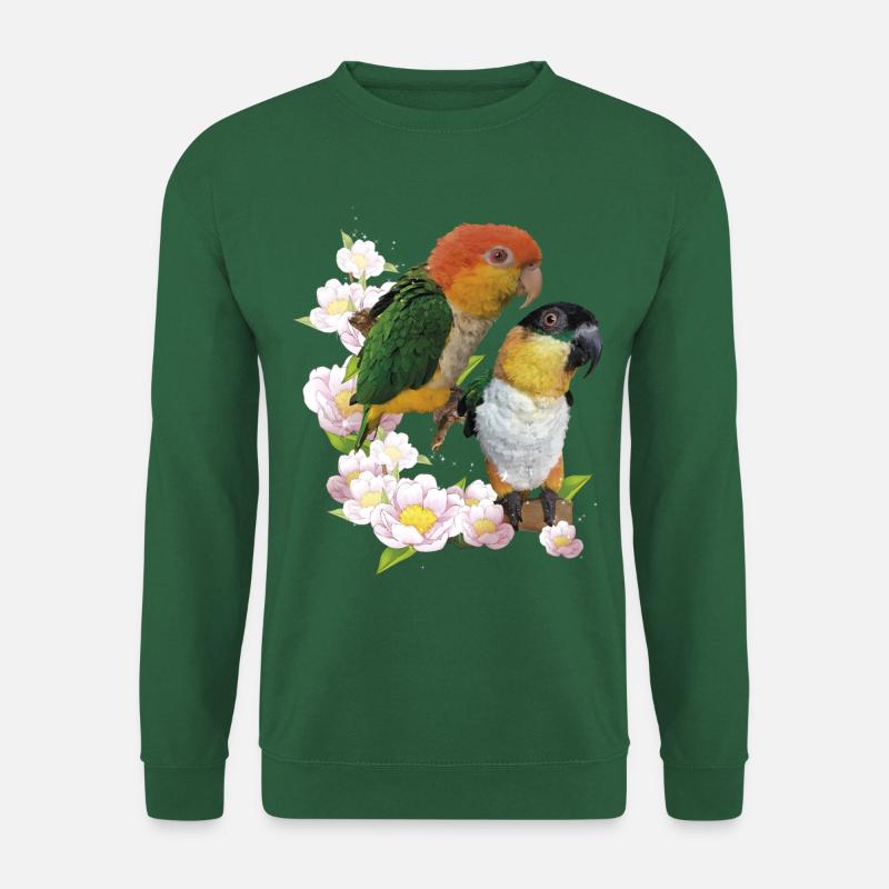 Der orangeköpfige Caique - Unisex Pullover - Grün