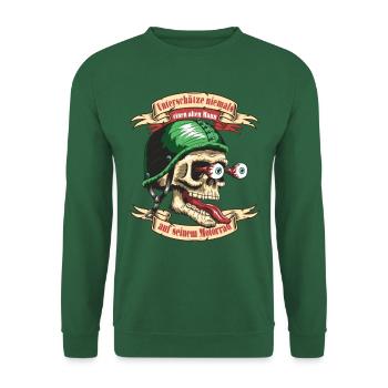 Alter Mann Motorrad Motorradfahrer Biker - Unisex Pullover - Grün - Vorne