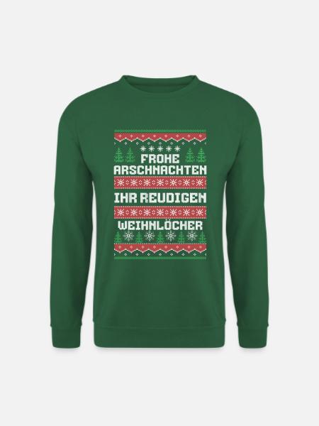 Frohe Arschnachten Ihr Weihnlöcher - Unisex Pullover - Grün